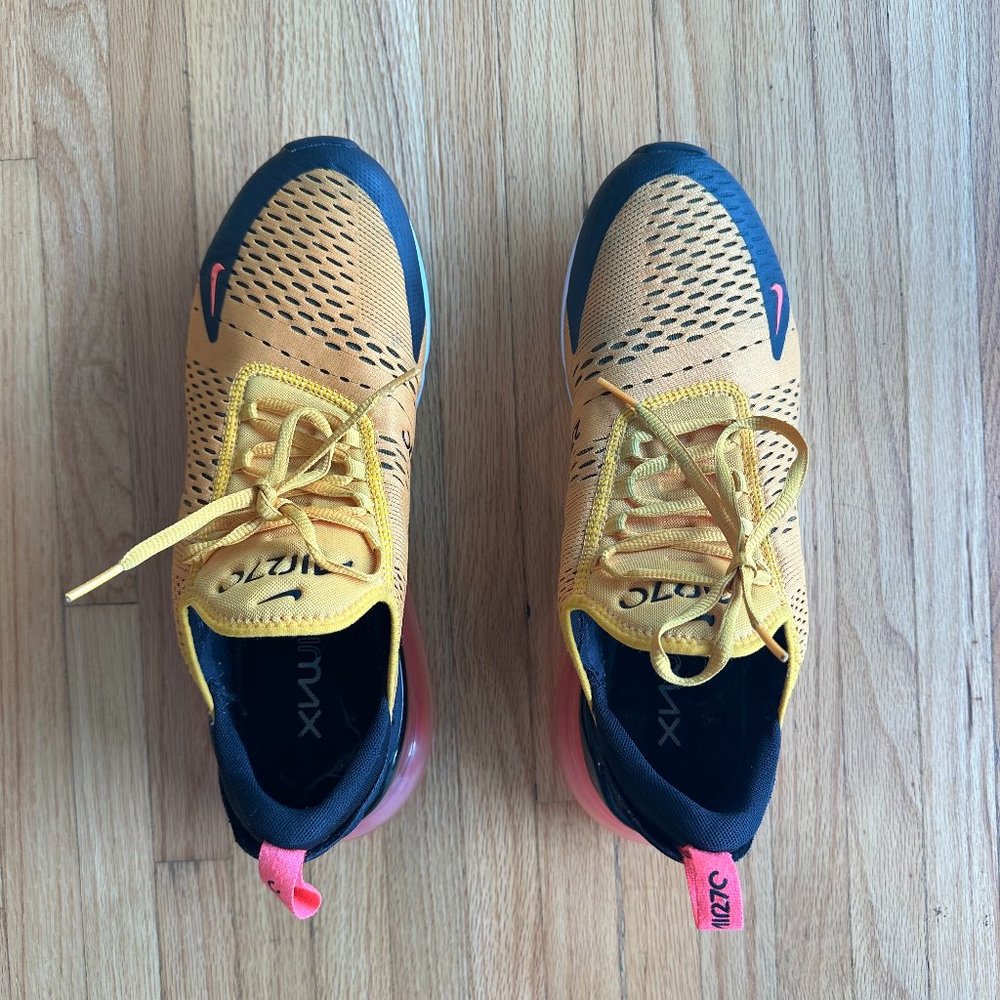 Nike Air 270 University Gold Shoes (yellow and pink), Men's Size 12